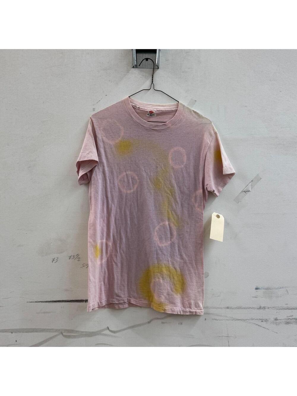 Vintage 1970s Hanes Faded Pink Novelty Airbrushed Bleached T-Shirt